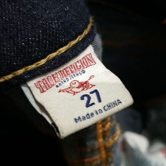 True Religion Bridget 504 Bell Bottom Low Waist Distressed Jeans 27 Waist / 34 L - Picture 7 of 9